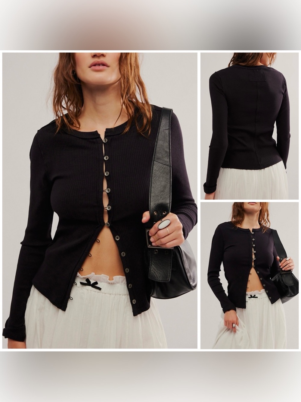 NWOT Free People We The Free It's On Cardi - black - Small, Large